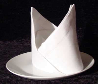 restaurant service types  napkin folding bishop hat