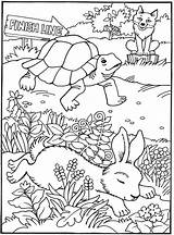 Hare Tortoise Coloring Pages Fables Aesop Book Kids Short Stories Doverpublications Dover Publications Color Loved Story Turtle Welcome Samples Children sketch template