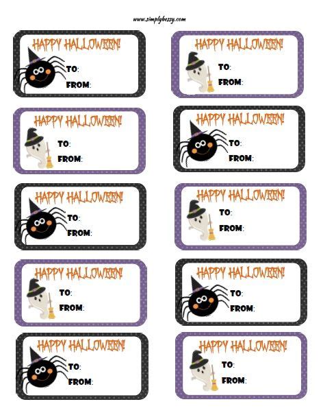 printable halloween gift tags halloween bags halloween labels