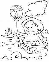 Beach Coloring Pages Playing Printable Print sketch template