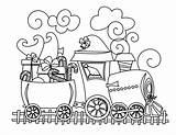 Train Christmas Coloring Pages Colouring Kids Color Sheets sketch template