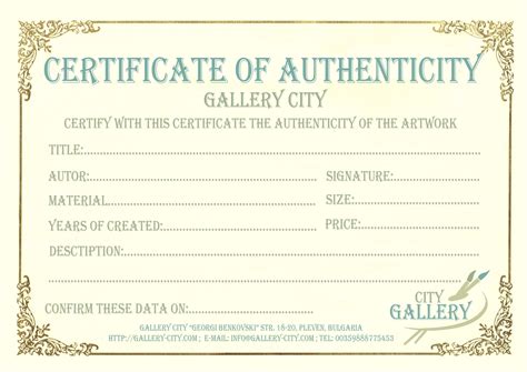 modern certificate  authenticity art template