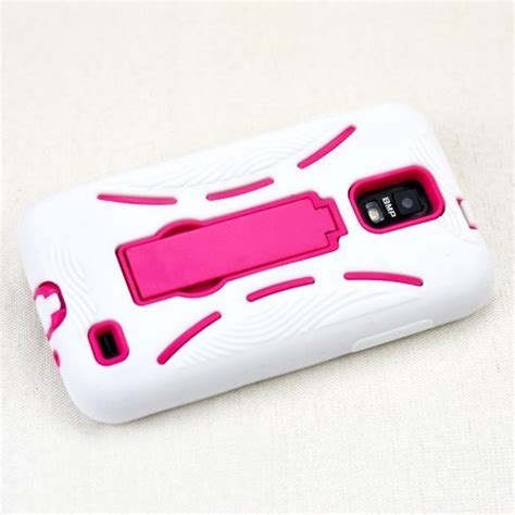 white hot pink premium heavy duty durable    hard pc plastic  silicone skin hybrid case