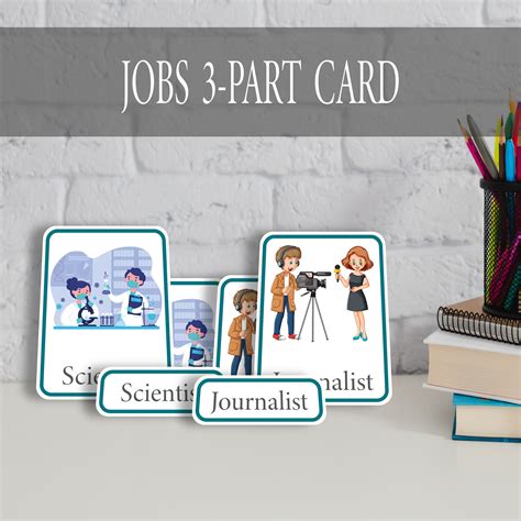 jobs  part flash cards montessori toddler flashcard  kids