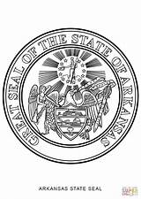 Arkansas Coloring State Seal Pages Symbols Printable Popular Coloringhome sketch template