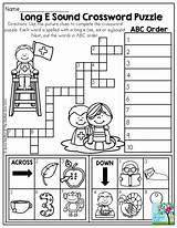Long Phonics Worksheets Crossword Activities Puzzle Sound Grade Kids Words 2nd Summer Puzzles Word First Kindergarten Short Complete Clues Fun sketch template
