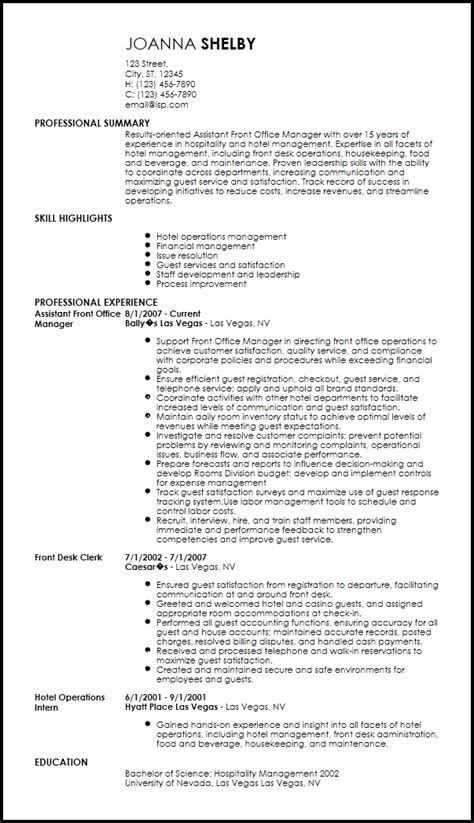 hotel management resume barbaraohman blog