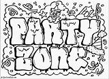 Graffiti Coloring Pages Cool Party Zone Characters Colouring Printable Designs Letters Alphabet Bubble Wall Unknown Posted Am Patterns Fonts Letter sketch template