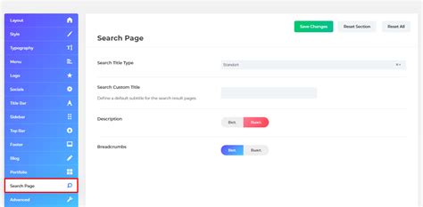 search page documentation