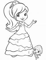 Strawberry Shortcake Coloring Pages Princess Cute Printable Kids Girls Cartoon Visit Print Disney sketch template