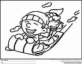 Toboggan Coloring Pages Colouring Christmas Printable Print Template Color Holiday Throughout sketch template