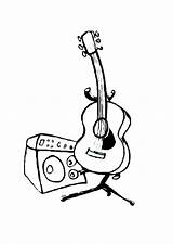 Guitar Coloring Amp Pages Electric Drawing Bass Color Getcolorings Hero Getdrawings Edupics Popular Comments Rock sketch template