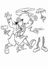 Gadget Inspector Coloring Pages Cartoon sketch template
