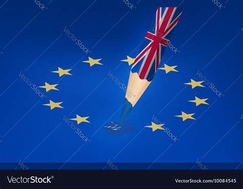 brexit concept uk pencil drawing   eu star vector image