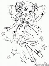 Coloring Fairy Princess Pages Girls Kids Fairies Colorkid Flight Print sketch template
