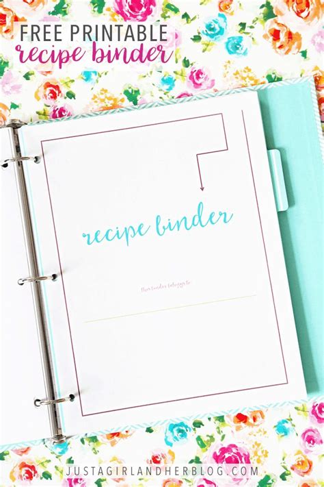 printable recipe binder food printables  printables