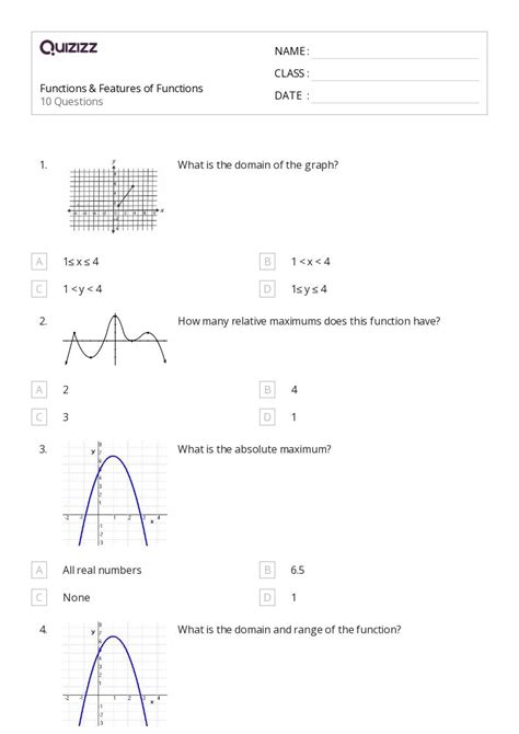 functions worksheets   grade  quizizz  printable