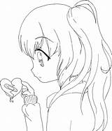Anime Coloring Pages Cute Girl Printable Style Gianfreda Via Tag sketch template