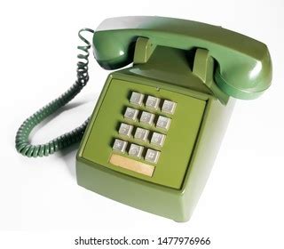 retro push button rotary dial telephone stock photo