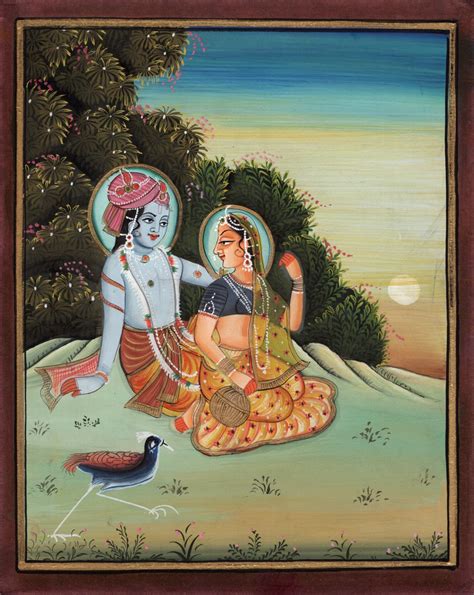 lord krishna and radha handmade hindu religious god goddess watercolor