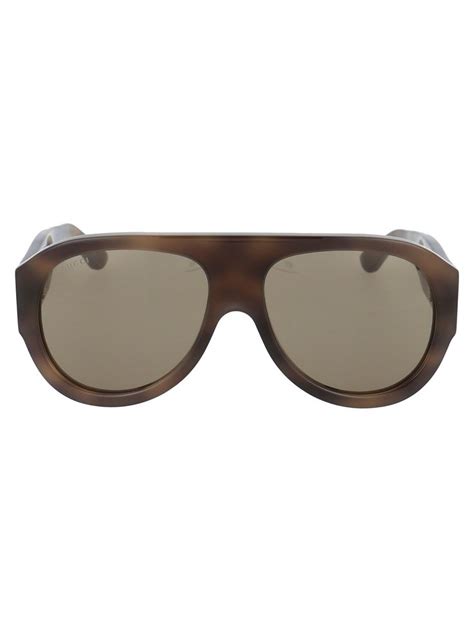 gucci eyewear oversized aviator sunglasses in brown modesens gucci