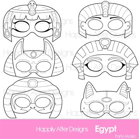 egyptian printable coloring masks cleopatra mask anubis etsy hong kong