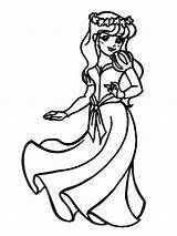 Coloring Princess Dress sketch template