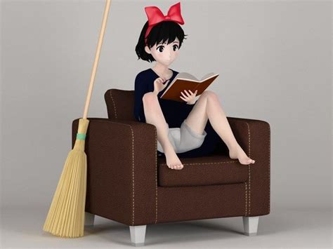 kiki anime girl pose 03 3d model cgtrader