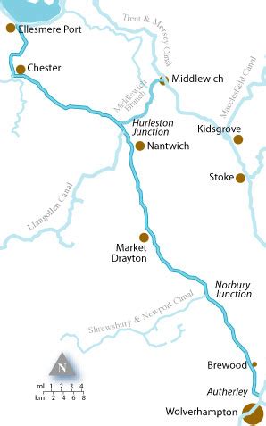Map shropshire union canal