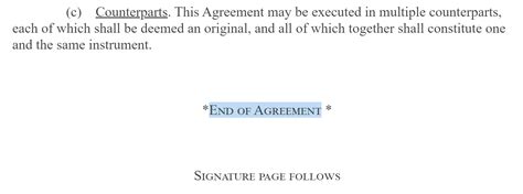 agreement signature page  adams  contract drafting