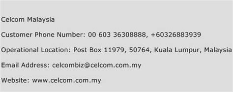 celcom malaysia customer service phone number contact number toll  phone contact address