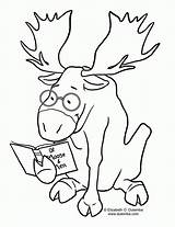 Moose Coloring Pages Cartoon Elk Popular sketch template