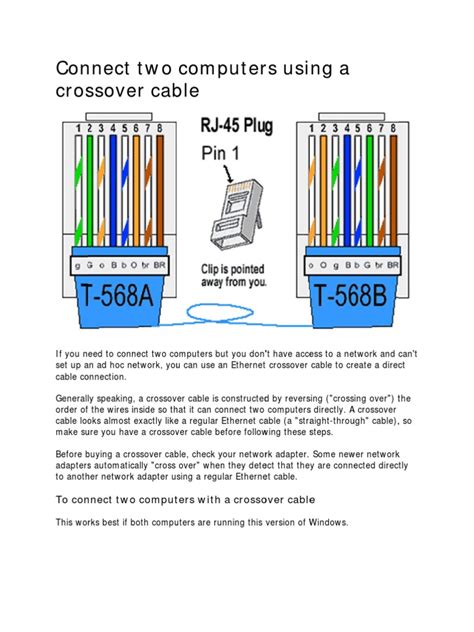 network crossover cable wiring diagram
