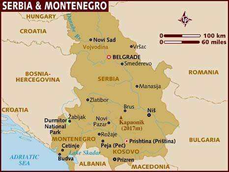 map  serbia montenegro