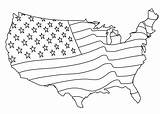 Coloring Flag American Pages America States United sketch template