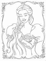 Coloring Barbie Rapunzel Pages Princess Tangled Colouring Disney Printable Choose Board Baby Hair Letscolorit sketch template