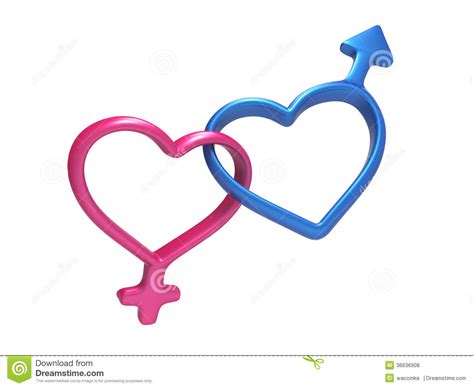 3d Colorful Hearts Gender Symbols Linked Together Stock Illustration