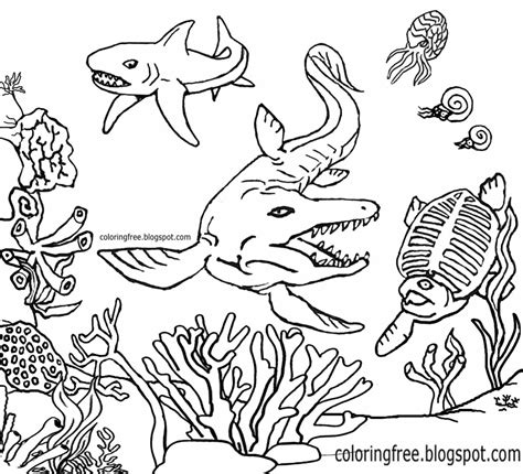 sea dinosaur pages coloring pages