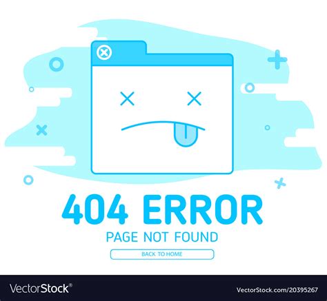 404 Error With Icon Tab Wedsite Error Royalty Free Vector