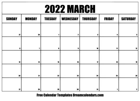 march  calendar  printable calendar templates cute march