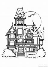 Haunted Coloring House Halloween Pages Mansion Printable Kids Houses Coloring4free Castle Luigi Cartoon Print Clipart Color Cliparts Big Architecture Library sketch template