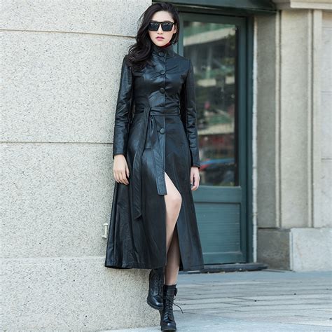 xs 8xl new fashion women s suede trench coat autumn winter black pu
