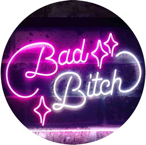 advpro bad bitch room display bar dual color led neon sign white