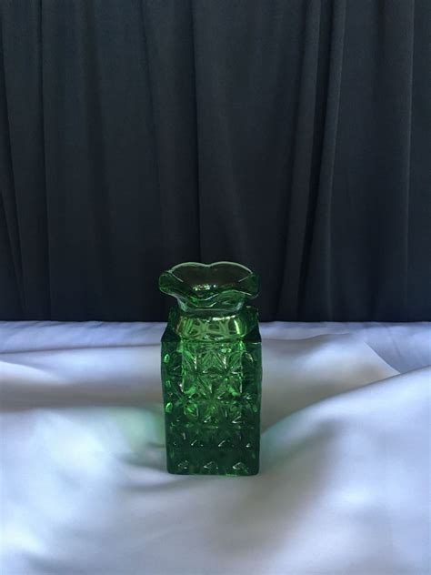 Dark Green Glass Vase Etsy Green Glass Green Glass Vase Glass Vase