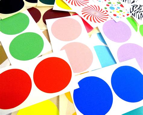 mm    stickers coloured circles circular sticky labels