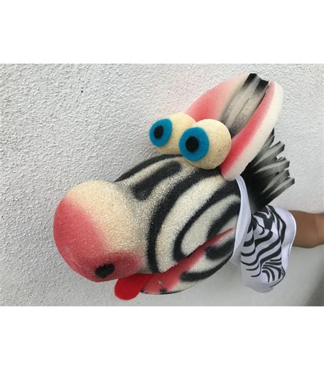 zebra mouth puppet cm  foam rubber
