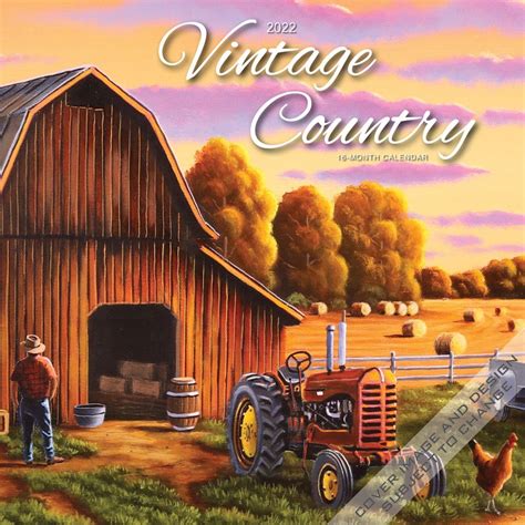 vintage country 2022 wall calendar