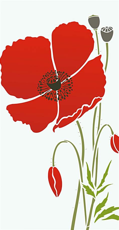 giant poppy flower stencil  henny donovan motif