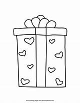 Coloring Printable Box Gift Valentines Valentine Pages Choose Board Color sketch template