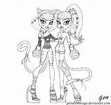 Monster High Purrsephone Meowlody Deviantart Coloring sketch template